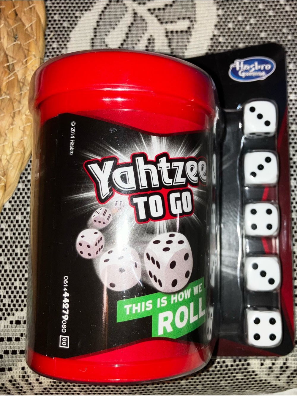 Hasbro Yahtzee To Go Travel Dice Game - Red, White, Black